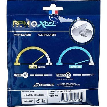 Babolat HYBRID RPM Power 17G + Xcel 16G Tennis String
